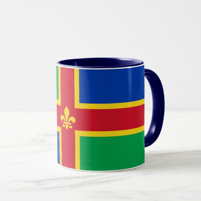 Flagge von Lincolnshire Tasse (VorderseiteRechts)