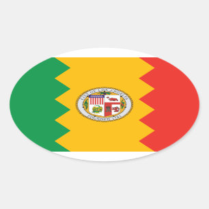 Flagge von Los Angeles, Kalifornien Ovaler Aufkleber