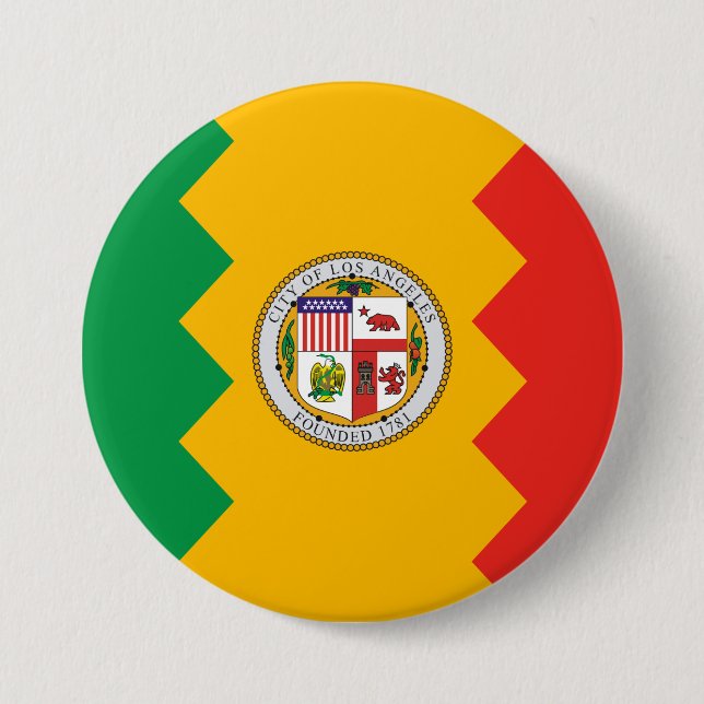Flagge von Los Angeles (Kalifornien, USA) Button (Vorderseite)