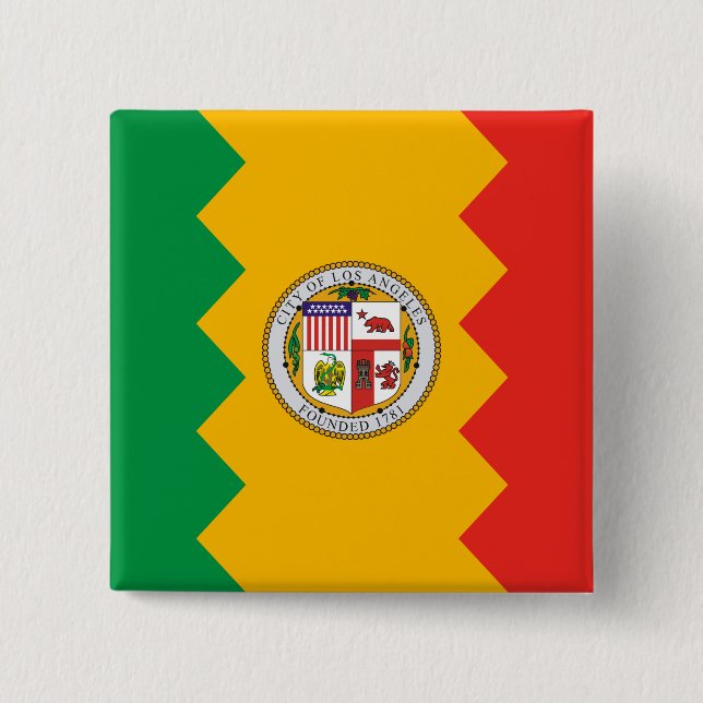 Flagge von Los Angeles (Kalifornien, USA) Button (Vorderseite)