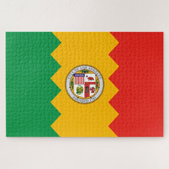 Flagge von Los Angeles (Kalifornien, USA) Puzzle (Horizontal)