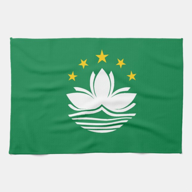 Flagge von Macao Geschirrtuch (Horizontal)