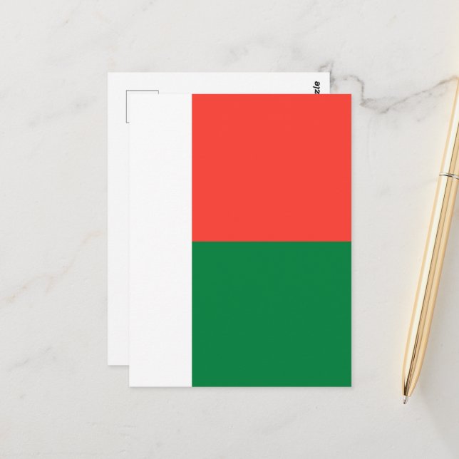 Flagge von Madagaskar Postkarte (Vorderseite/Rückseite Beispiel)