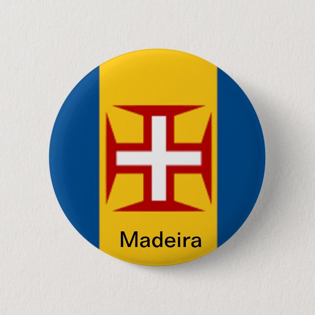 Flagge von Madeira Button (Vorderseite)