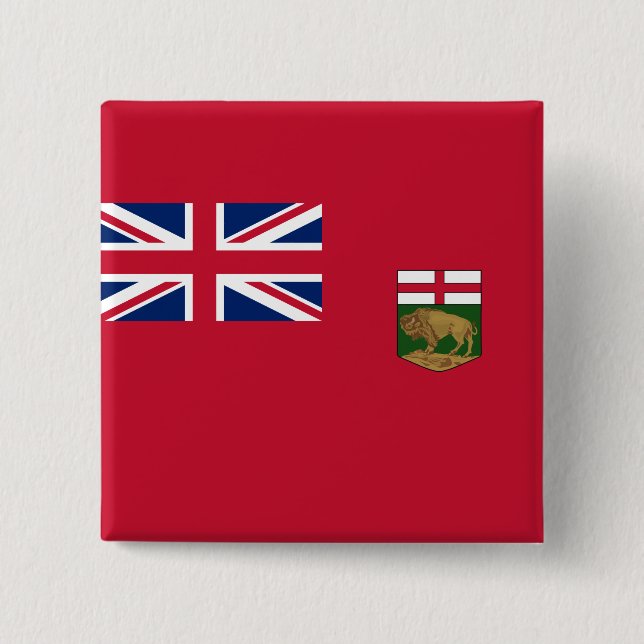 Flagge von Manitoba Button (Vorderseite)
