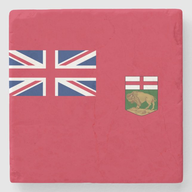 Flagge von Manitoba Steinuntersetzer (Vorderseite)