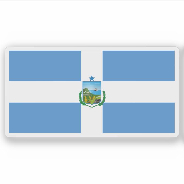 Flagge von Manta, Ecuador Aufkleber (Vorderseite)