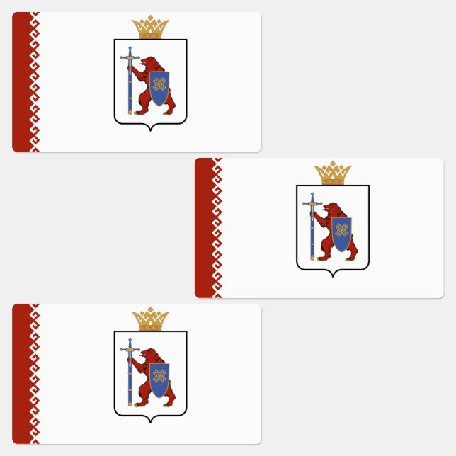 Flagge von Mari El Etiketten (Gruppe)
