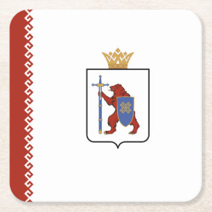 Flagge von Mari El Rechteckiger Pappuntersetzer