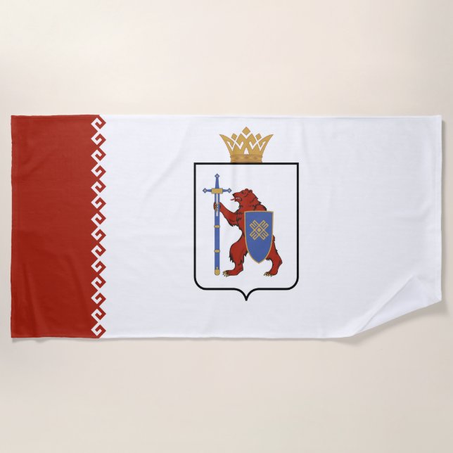 Flagge von Mari El Strandtuch (Vorderseite)