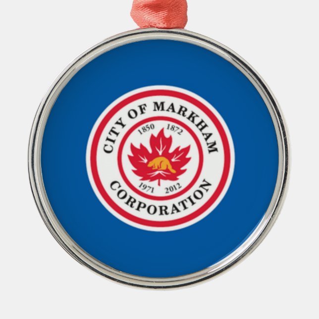 Flagge von Markham (Ontario, Kanada) Ornament Aus Metall (Vorne)