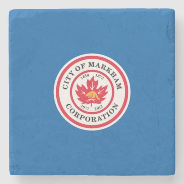 Flagge von Markham (Ontario, Kanada) Steinuntersetzer (Vorderseite)