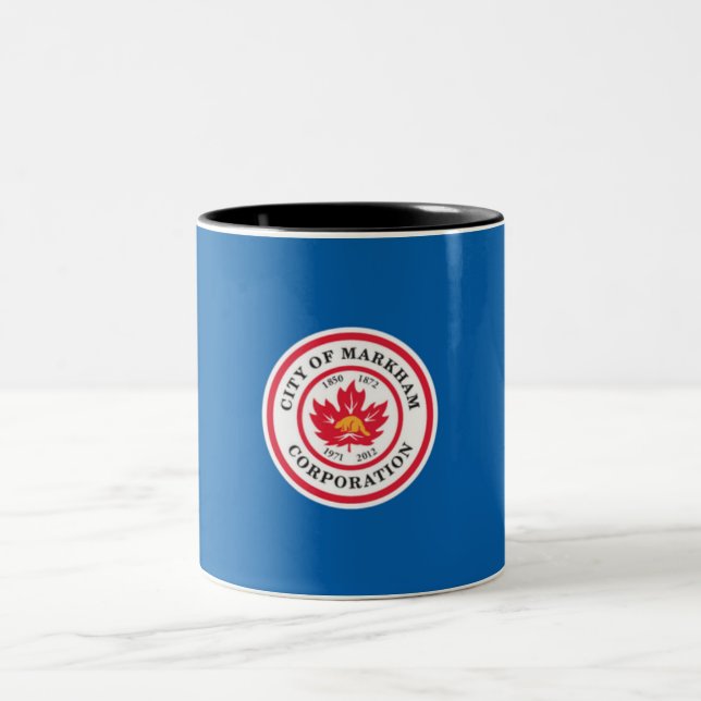 Flagge von Markham (Ontario, Kanada) Zweifarbige Tasse (Mittel)
