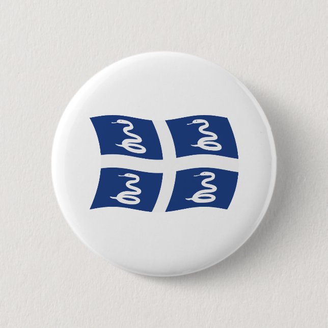 Flagge von Martinique Knopf Button (Vorderseite)