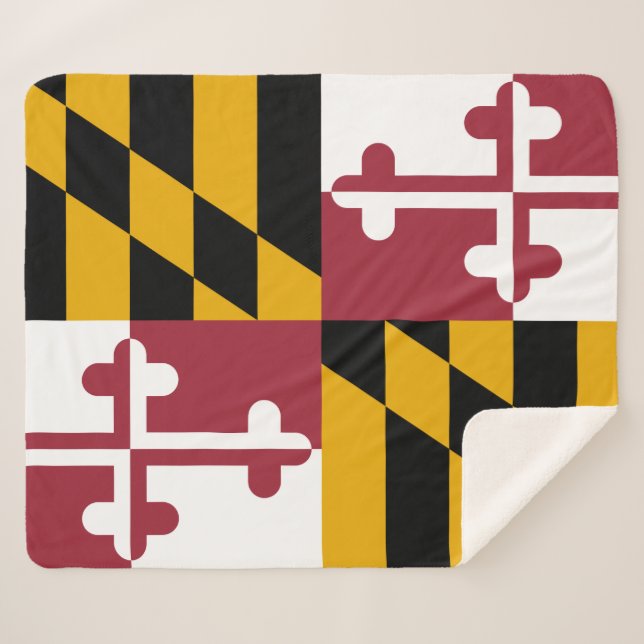 Flagge von Maryland (US-Staat) Sherpadecke (Vorderseite (Horizontal))