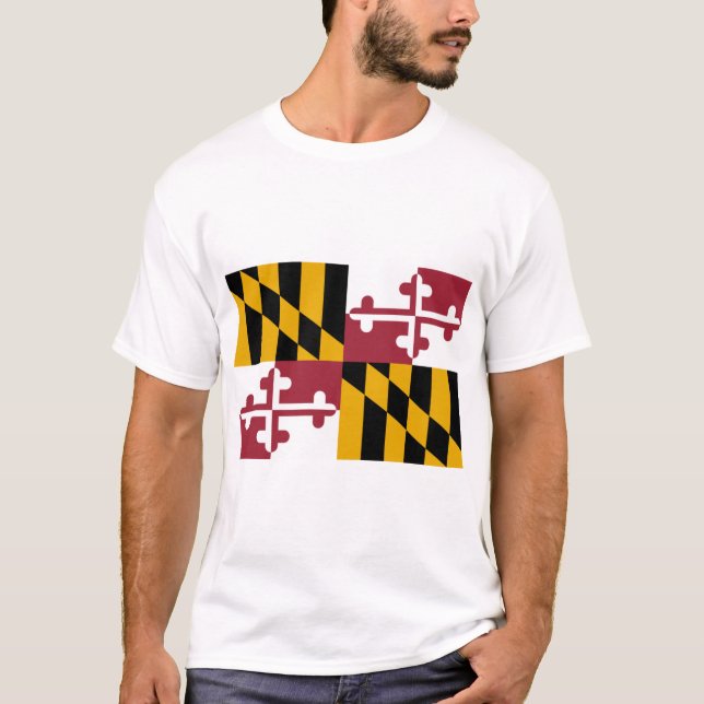 Flagge von Maryland (US-Staat) T-Shirt (Vorderseite)
