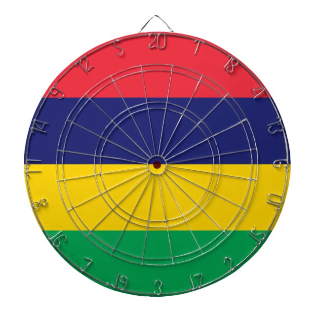 Flagge von Mauritius Dartscheibe (vorne)