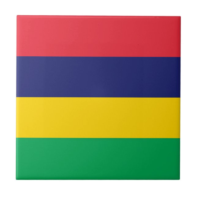 Flagge von Mauritius Fliese (Vorderseite)