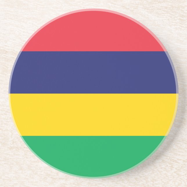 Flagge von Mauritius Getränkeuntersetzer (Vorne)