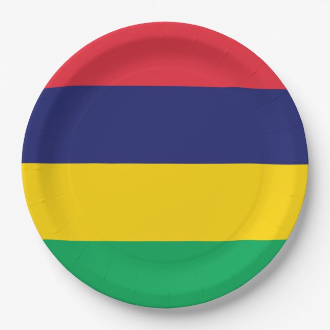 Flagge von Mauritius Pappteller (Vorderseite)