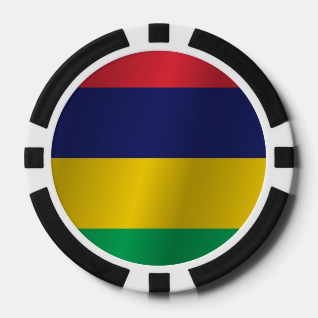 Flagge von Mauritius Pokerchips (Vorderseite)