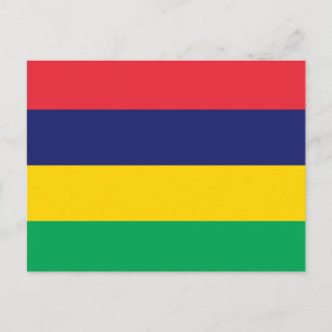 Flagge von Mauritius Postkarte