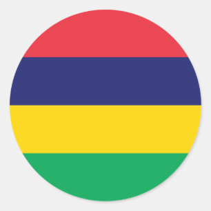 Flagge von Mauritius Runder Aufkleber