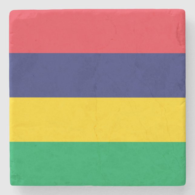 Flagge von Mauritius Steinuntersetzer (Vorderseite)