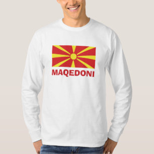 Flagge von Mazedonien Maqedoni Langarm T-Shirt