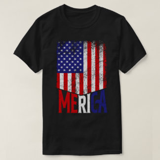 Flagge von Merica im Distressed-Stil T-Shirt