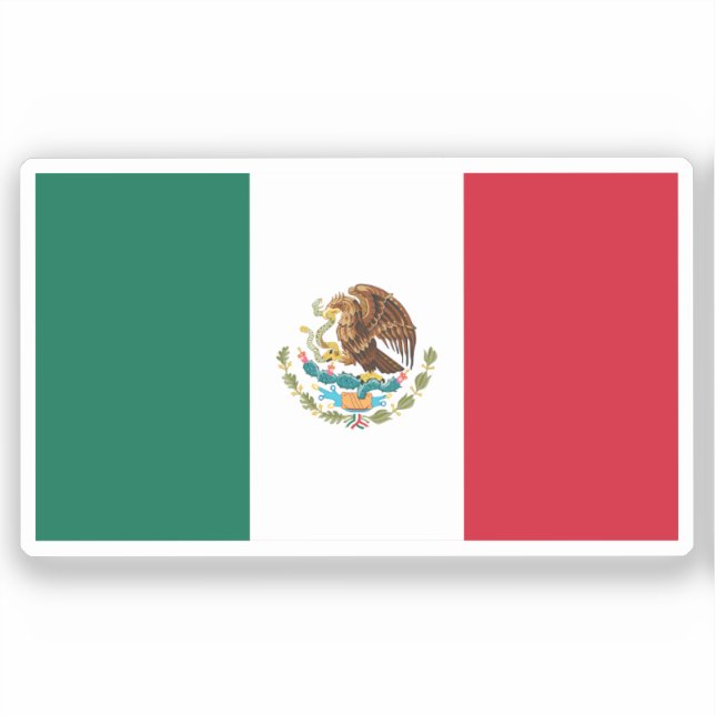 Flagge von Mexiko individuell zugeschnitten  Aufkleber (Vorderseite)