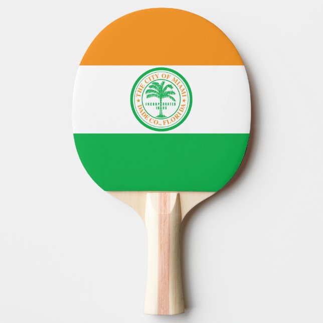 Flagge von Miami, Florida Ping Pong Paddle Tischtennis Schläger (Vorderseite)