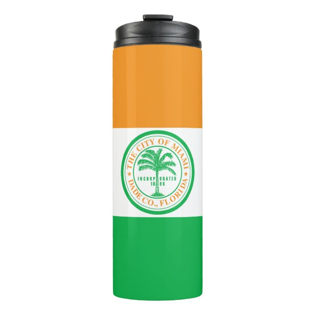 Flagge von Miami, Thermal Tumbler in Florida Thermosbecher (Vorderseite)