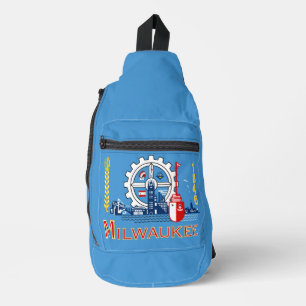 Flagge von Milwaukee, Wisconsin Crossbody Bag