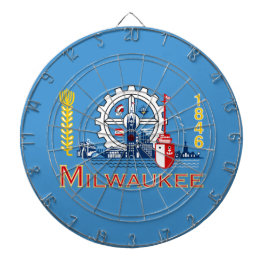 Flagge von Milwaukee (Wisconsin) Dartscheibe