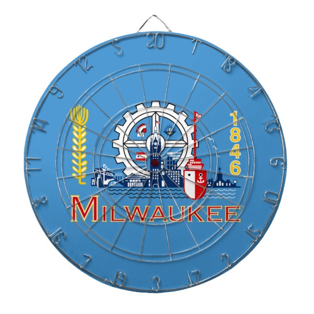 Flagge von Milwaukee (Wisconsin) Dartscheibe (vorne)