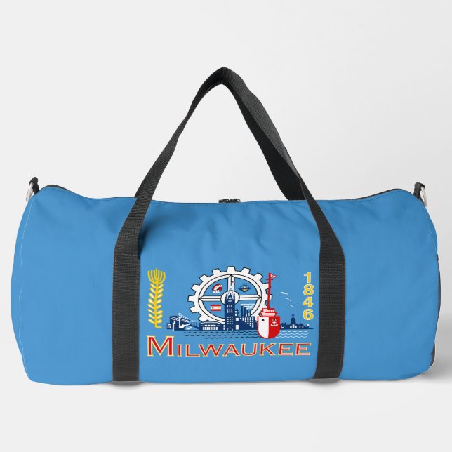 Flagge von Milwaukee, Wisconsin  Duffle Bag (Vorderseite)