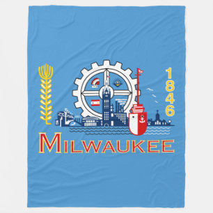 Flagge von Milwaukee, Wisconsin Fleece Blanket