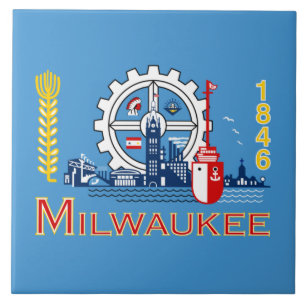 Flagge von Milwaukee (Wisconsin) Fliese