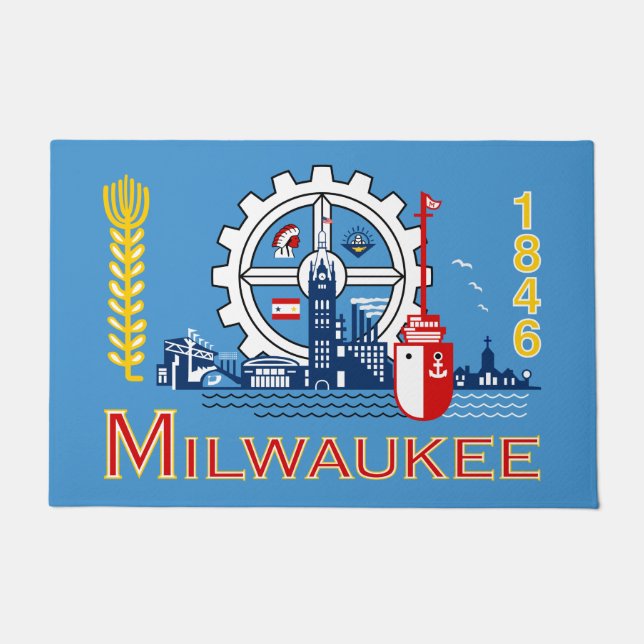 Flagge von Milwaukee (Wisconsin) Fußmatte (Vorderseite)