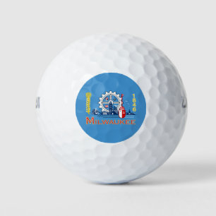 Flagge von Milwaukee, Wisconsin Golf Balls Golfball