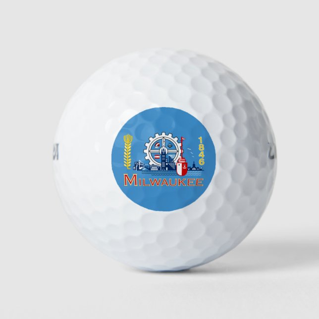Flagge von Milwaukee (Wisconsin) Golfball (Vorderseite)