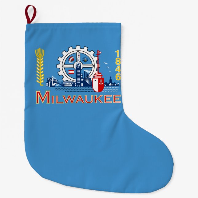 Flagge von Milwaukee (Wisconsin) Großer Weihnachtsstrumpf (Vorderseite)