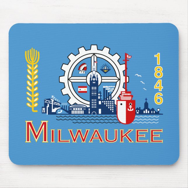 Flagge von Milwaukee (Wisconsin) Mousepad (Vorne)