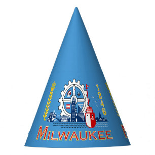 Flagge von Milwaukee, Wisconsin Partyhütchen
