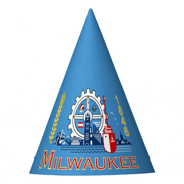 Flagge von Milwaukee, Wisconsin  Partyhütchen (Vorderseite)