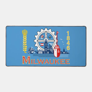 Flagge von Milwaukee, Wisconsin Schreibtischunterlage