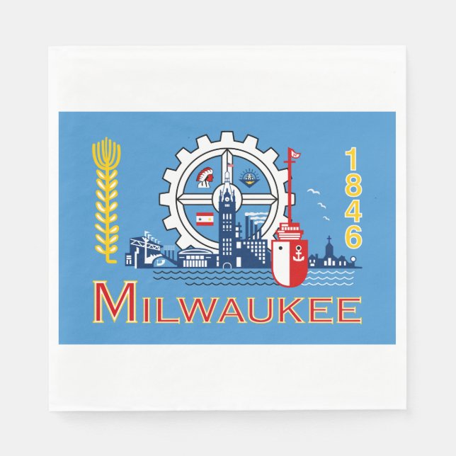 Flagge von Milwaukee (Wisconsin) Serviette (Vorderseite)