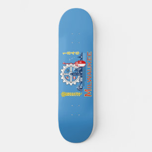 Flagge von Milwaukee (Wisconsin) Skateboard
