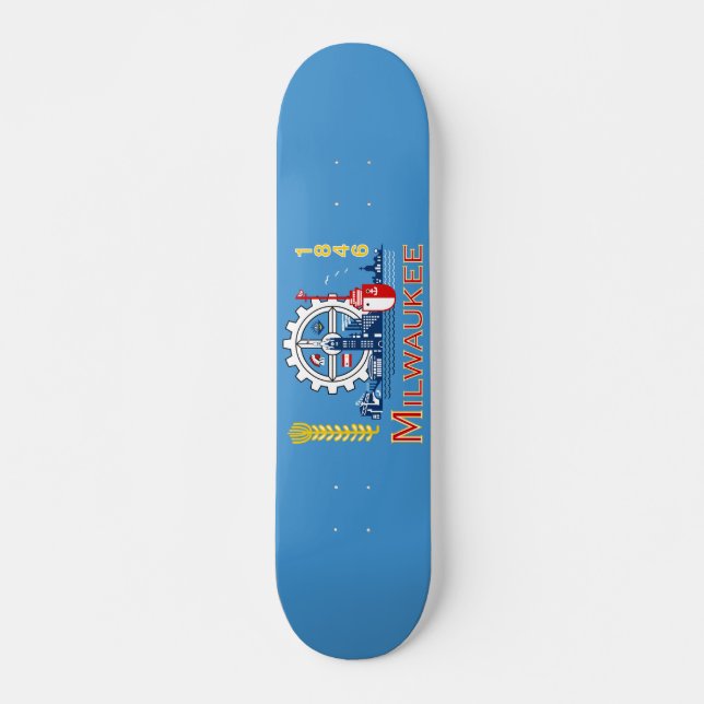 Flagge von Milwaukee, Wisconsin Skateboard (Vorne)